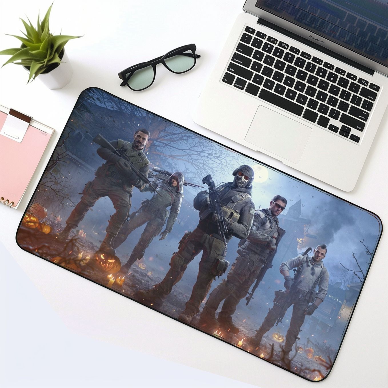 Call of Duty Action Franchise Art Mouse Pad - 23.6 x 11 Inches Desk Pad - Gaming and Workstation Mat for Shooting Games Fans - Non-Slip Rubber Base - Smooth Surface for Precise Control