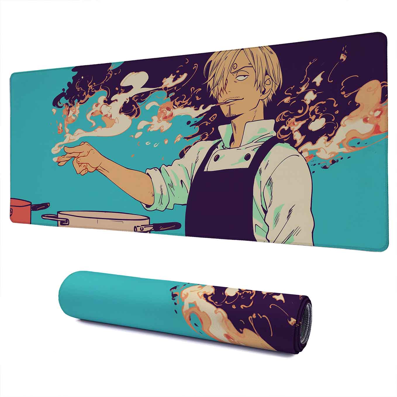 Vinsmoke Sanji Chef XXXL Deskpad – 36x14 Inches Extra Large Mouse Pad with Non-Slip Rubber base, Stitched Edges, Waterproof Surface – Ideal for Gaming and Office Desk