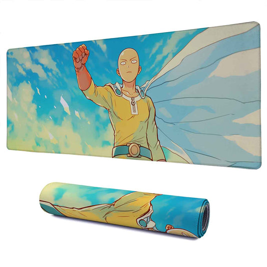 One Punch Man Saitama XXXL Deskpad – 36x14 Inches Extra Large Mouse Pad with Non-Slip Rubber base, Stitched Edges, Waterproof Surface – Ideal for Gaming and Office Desk