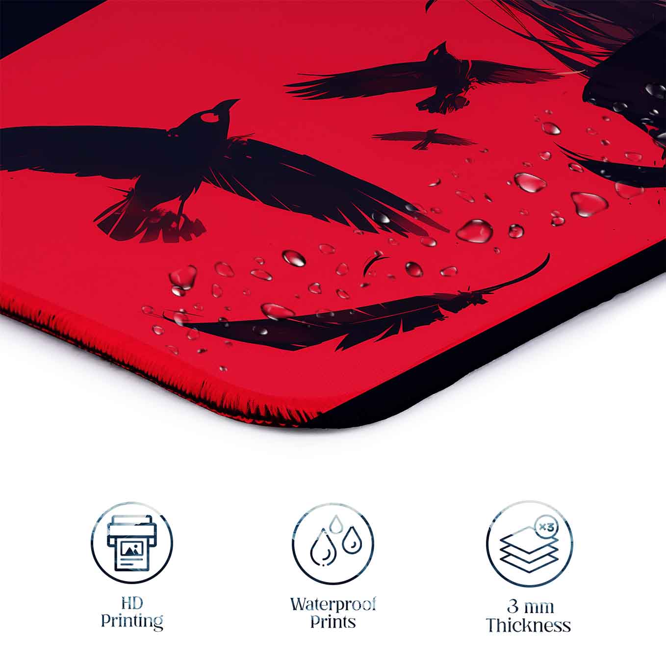 Itachi Uchiha Crow Genjutsu XXXL Deskpad – 36x14 Inches Extra Large Mouse Pad with Non-Slip Rubber base, Stitched Edges, Waterproof Surface – Ideal for Gaming and Office Desk