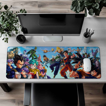 Dragon Ball Z Anime XXXL Deskpad – 36x14 Inches Extra Large Mouse Pad with Non-Slip Rubber base, Stitched Edges, Waterproof Surface – Ideal for Gaming and Office Desk