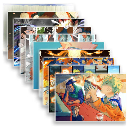 Naruto Uzumaki life in leaf village set of 10 Landscape posters (12x18-Inch, 350 GSM) Comes with double sided tape