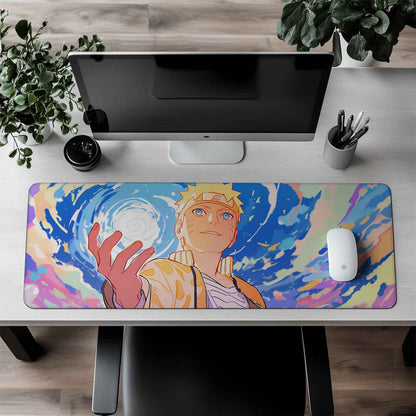 Naruto Rasengan XXXL Deskpad – 36x14 Inches Extra Large Mouse Pad with Non-Slip Rubber base, Stitched Edges, Waterproof Surface – Ideal for Gaming and Office Desk