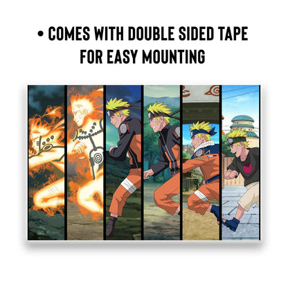 Naruto Uzumaki life in leaf village set of 10 Landscape posters (12x18-Inch, 350 GSM) Comes with double sided tape