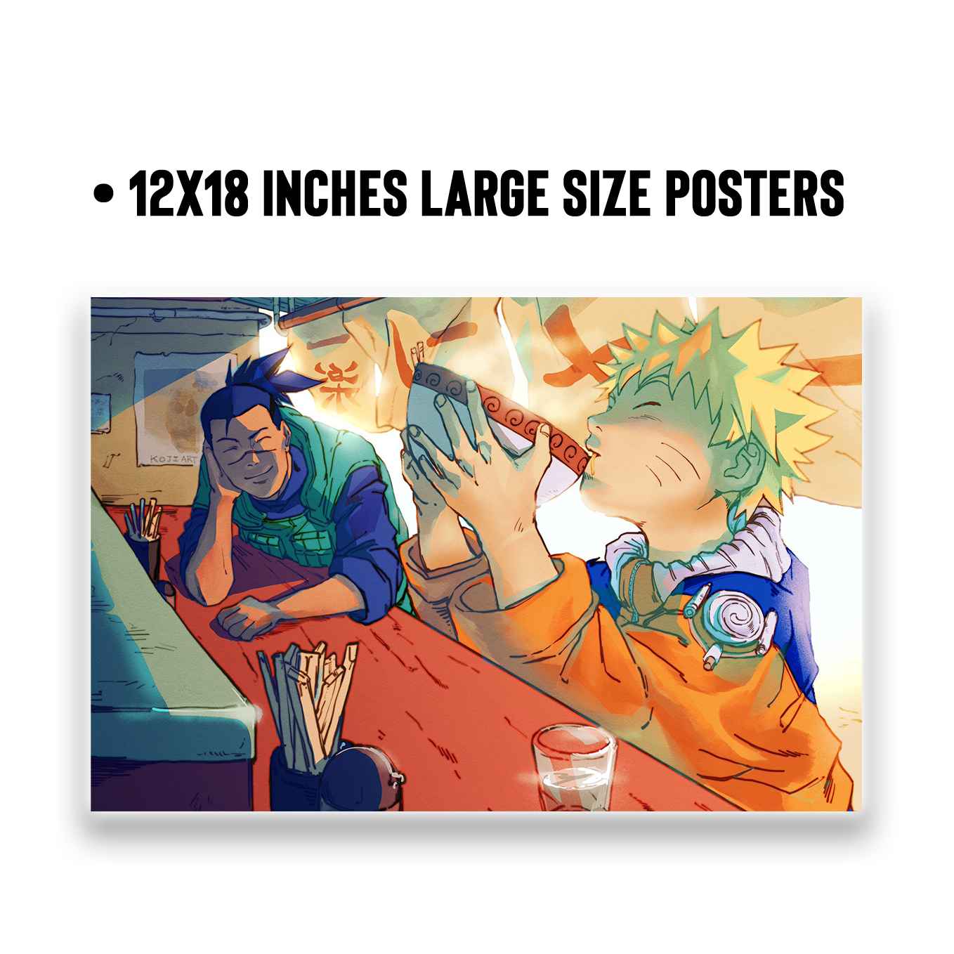 Naruto Uzumaki life in leaf village set of 10 Landscape posters (12x18-Inch, 350 GSM) Comes with double sided tape