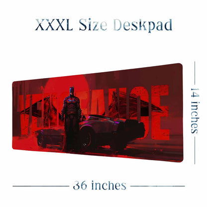 Batman Vengeance XXXL Deskpad – 36x14 Inches Extra Large Mouse Pad with Non-Slip Rubber base, Stitched Edges, Waterproof Surface – Ideal for Gaming and Office Desk