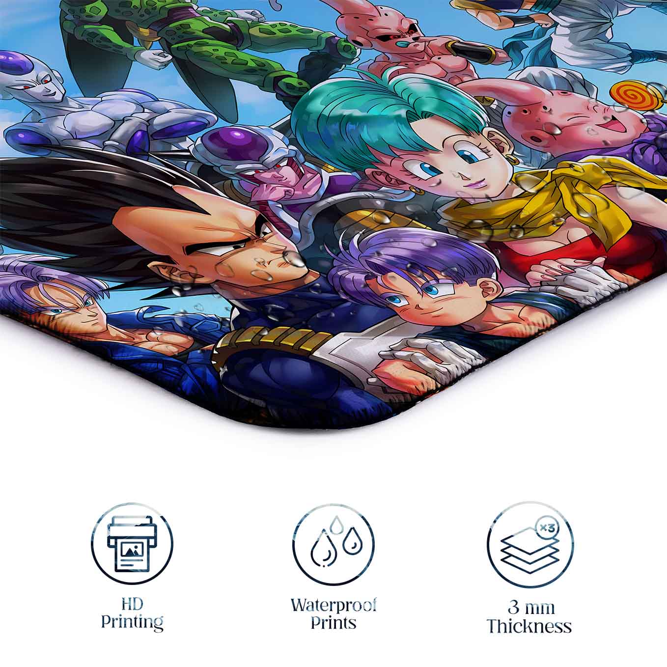 Dragon Ball Z Anime XXXL Deskpad – 36x14 Inches Extra Large Mouse Pad with Non-Slip Rubber base, Stitched Edges, Waterproof Surface – Ideal for Gaming and Office Desk