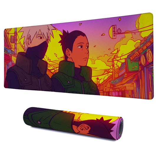 Kakashi Shikamaru Anime XXXL Deskpad – 36x14 Inches Extra Large Mouse Pad with Non-Slip Rubber base, Stitched Edges, Waterproof Surface – Ideal for Gaming and Office Desk