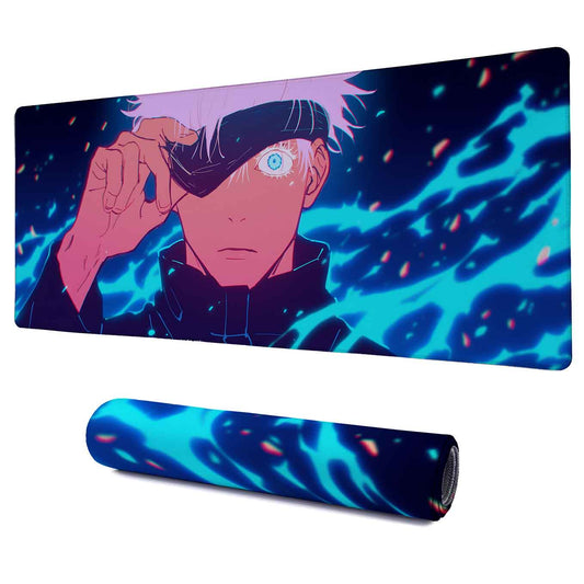 Gojo Domain Expansion Anime XXXL Deskpad – 36x14 Inches Extra Large Mouse Pad with Non-Slip Rubber base, Stitched Edges, Waterproof Surface – Ideal for Gaming and Office Desk