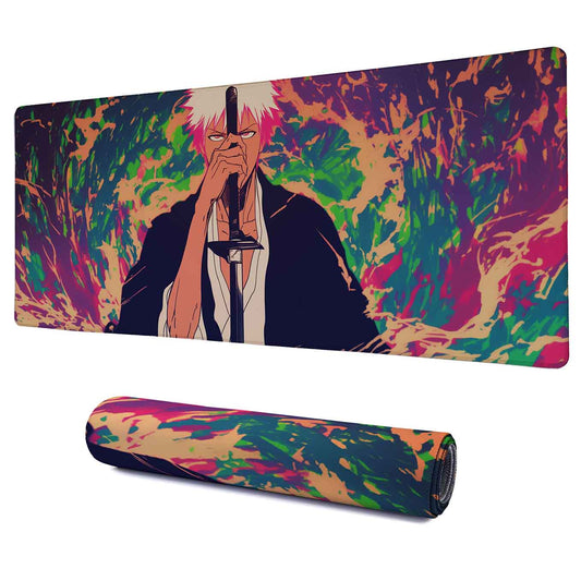 Bleach Ichigo Anime XXXL Deskpad – 36x14 Inches Extra Large Mouse Pad with Non-Slip Rubber base, Stitched Edges, Waterproof Surface – Ideal for Gaming and Office Desk