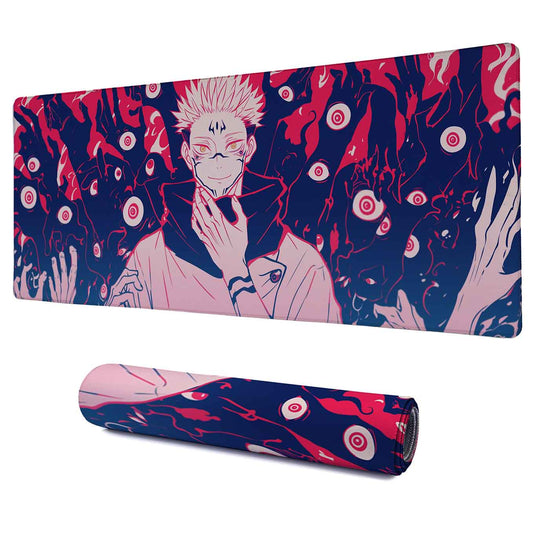 Sukuna Jujutsu Kaisen XXXL Deskpad – 36x14 Inches Extra Large Mouse Pad with Non-Slip Rubber base, Stitched Edges, Waterproof Surface – Ideal for Gaming and Office Desk