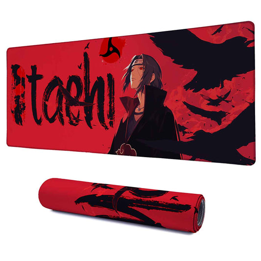 Itachi Anime XXXL Deskpad – 36x14 Inches Extra Large Mouse Pad with Non-Slip Rubber base, Stitched Edges, Waterproof Surface – Ideal for Gaming and Office Desk