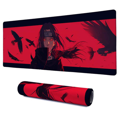 Itachi Uchiha Crow Genjutsu XXXL Deskpad – 36x14 Inches Extra Large Mouse Pad with Non-Slip Rubber base, Stitched Edges, Waterproof Surface – Ideal for Gaming and Office Desk