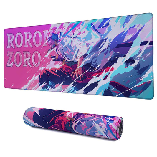 Roronoa Zoro XXXL Deskpad – 36x14 Inches Extra Large Mouse Pad with Non-Slip Rubber base, Stitched Edges, Waterproof Surface – Ideal for Gaming and Office Desk