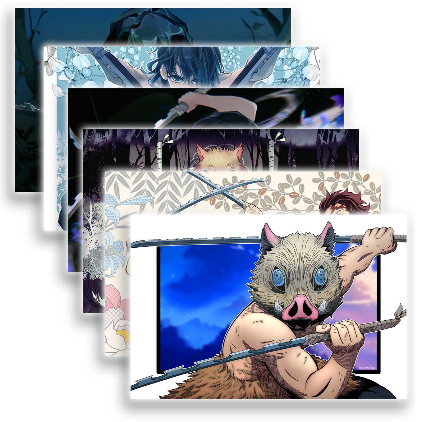 Demon Slayer Inosuke Hashibara Set of 6 Anime posters 12x18 inch - SoulAbiti