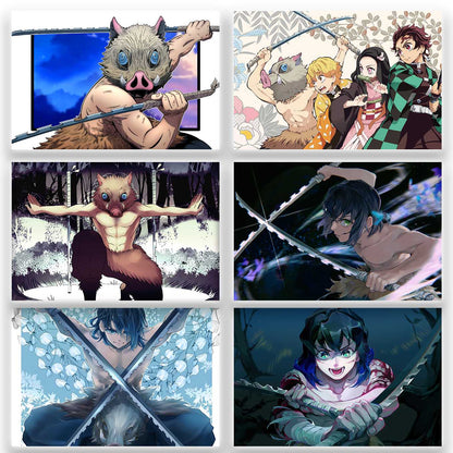 Demon Slayer Inosuke Hashibara Set of 6 Anime posters 12x18 inch - SoulAbiti