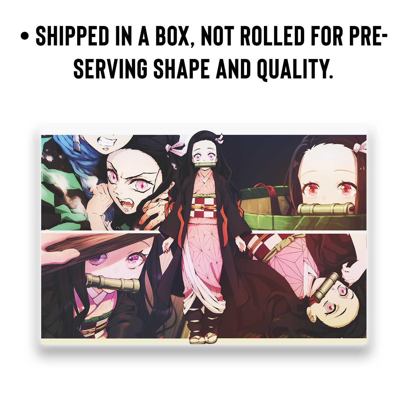 Demon Slayer Nezuko Kamado Set of 6 Anime posters Landscape 12x18 inches - SoulAbiti