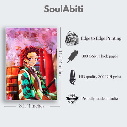 Demon slayer Set of 20 posters Tanjiro, Giyu, Nezuko, Zenitsu, Inosuke, Shinobu, Rengoku, Daki, Akaza, and more) 9x12-Inch - SoulAbiti