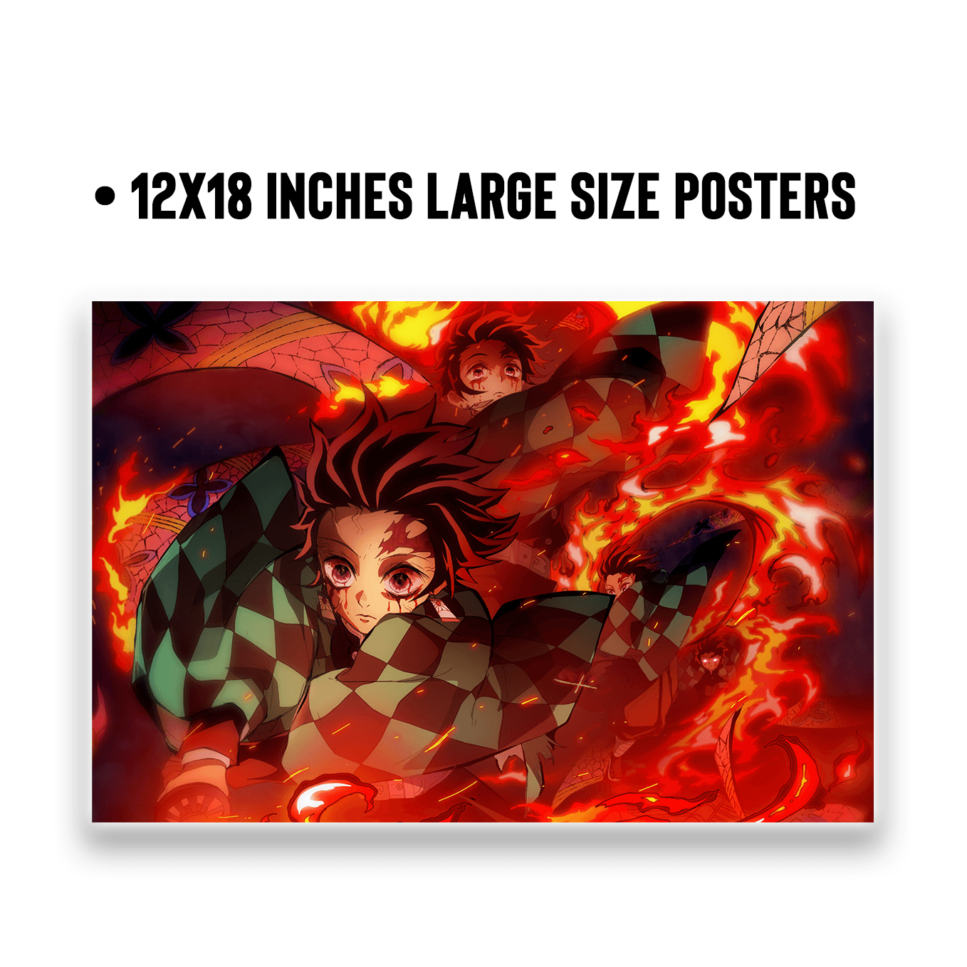 Demon Slayer Tanjiro Kamado 6 set Anime posters Landscape 12x18 inch - SoulAbiti