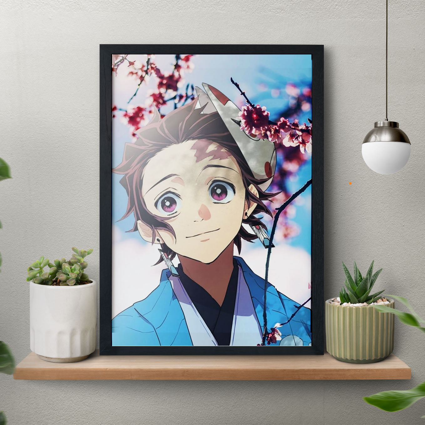 Demon Slayer Tanjiro Wisteria Poster framed 13x19-Inch with Plexi-Glass - SoulAbiti