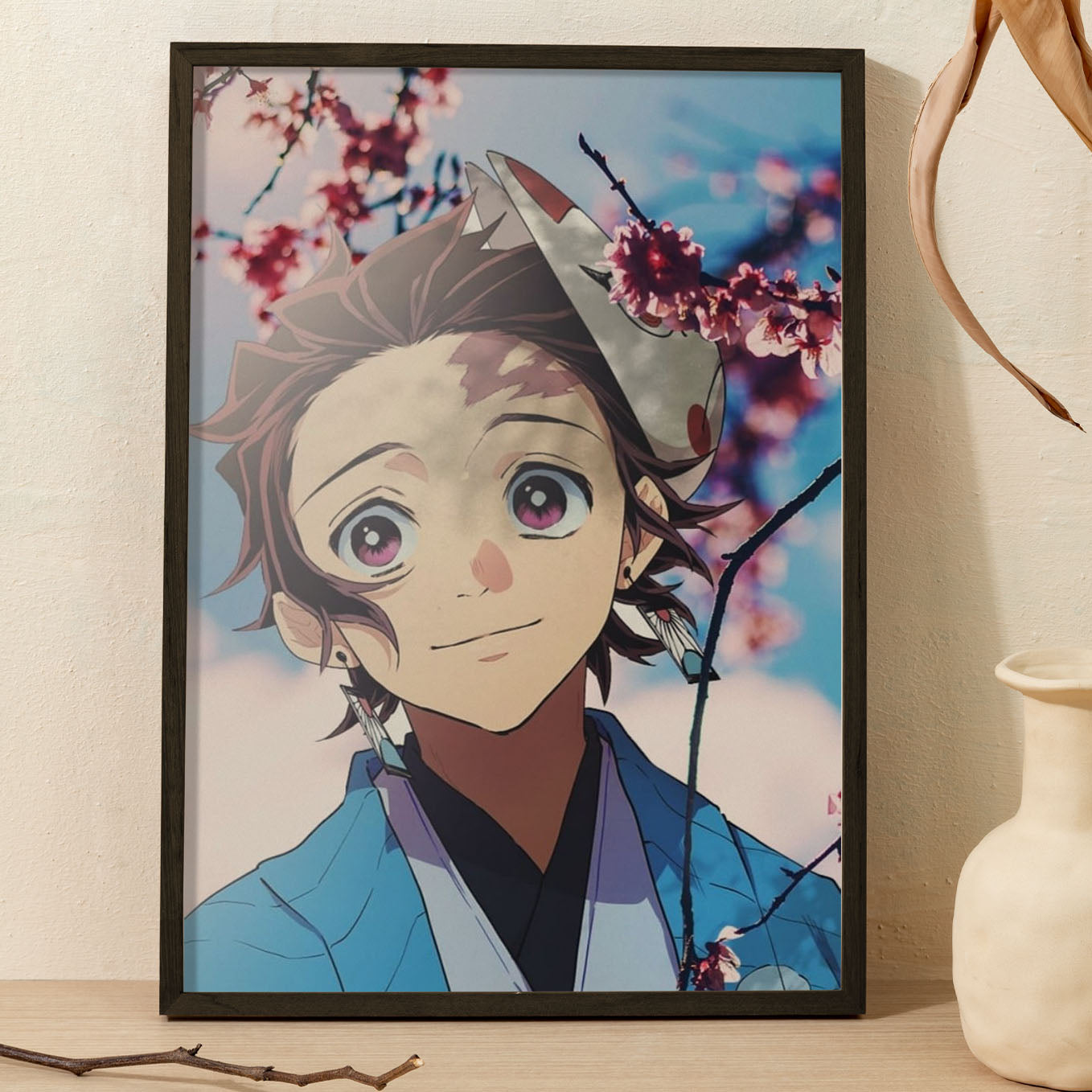 Demon Slayer Tanjiro Wisteria Poster framed 13x19-Inch with Plexi-Glass - SoulAbiti