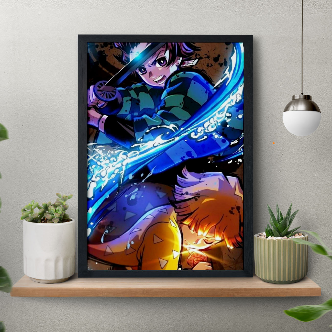 Demon Slayer Tanjiro Zenitsu Breathing Poster framed 13x19-Inch - SoulAbiti