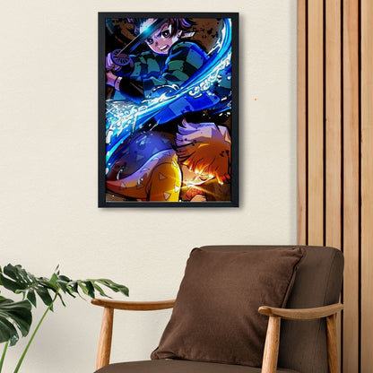 Demon Slayer Tanjiro Zenitsu Breathing Poster framed 13x19-Inch - SoulAbiti