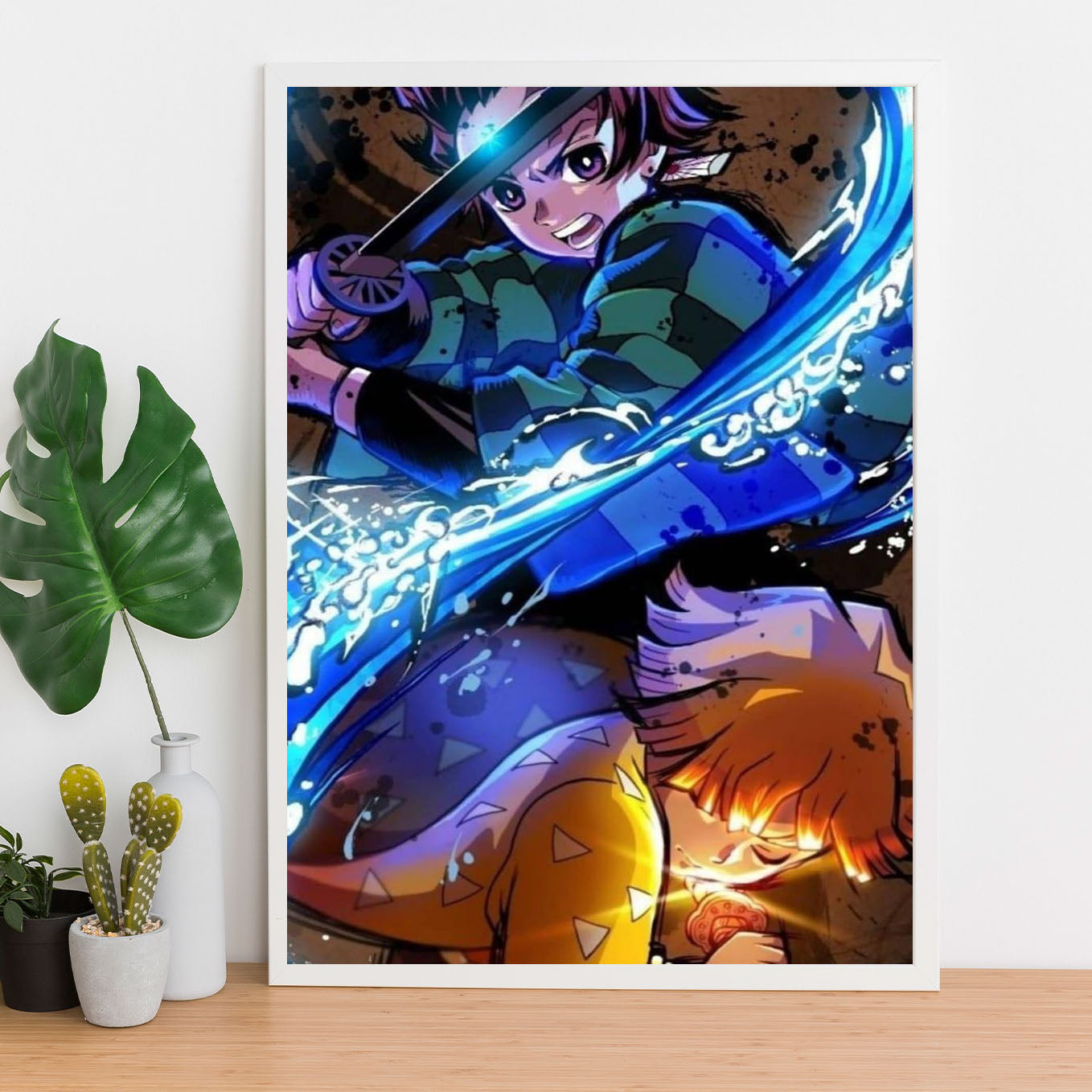 Demon Slayer Tanjiro Zenitsu Breathing Poster framed 13x19-Inch - SoulAbiti