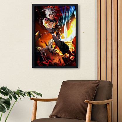 Demon Slayer Tengen Uzui vs Gyutaro Poster art framed 13x19-Inch - SoulAbiti