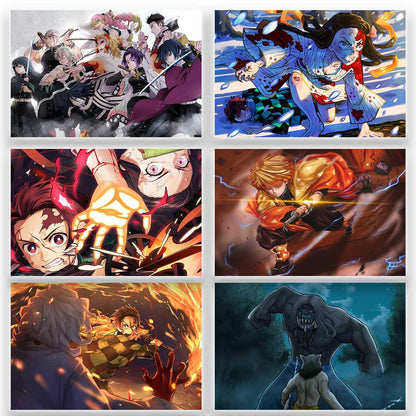 Demon Slayer unwavering resolve Set of 10 Anime posters 12x18 inches - SoulAbiti