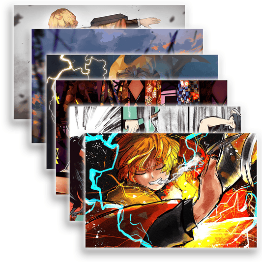 Demon Slayer Zenitsu Agatsuma Set of 6 Anime posters 12x18 inches - SoulAbiti