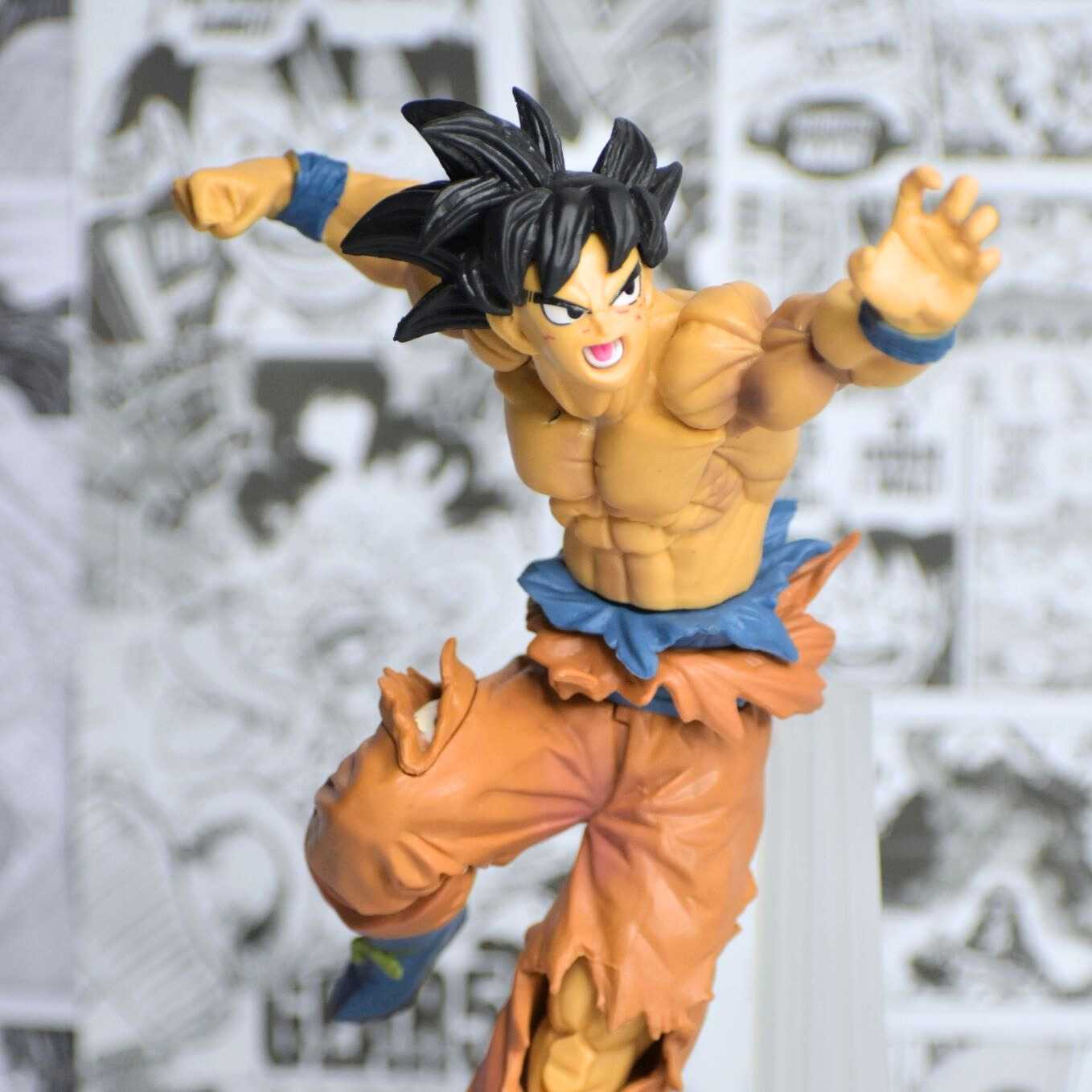 Goku Punching Dragon Ball z Action Figure 24 cm Tall Stone Style Base–  SoulAbiti