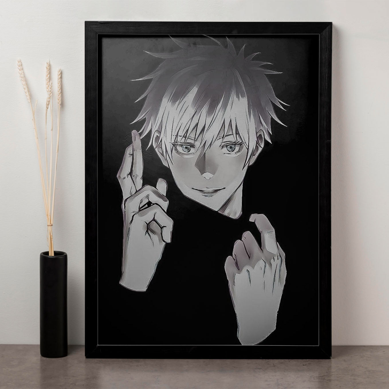 Jujutsu Kaisen Gojo Satoru Limitless Domain Expansion Poster Art Framed 13x19-Inch - SoulAbiti