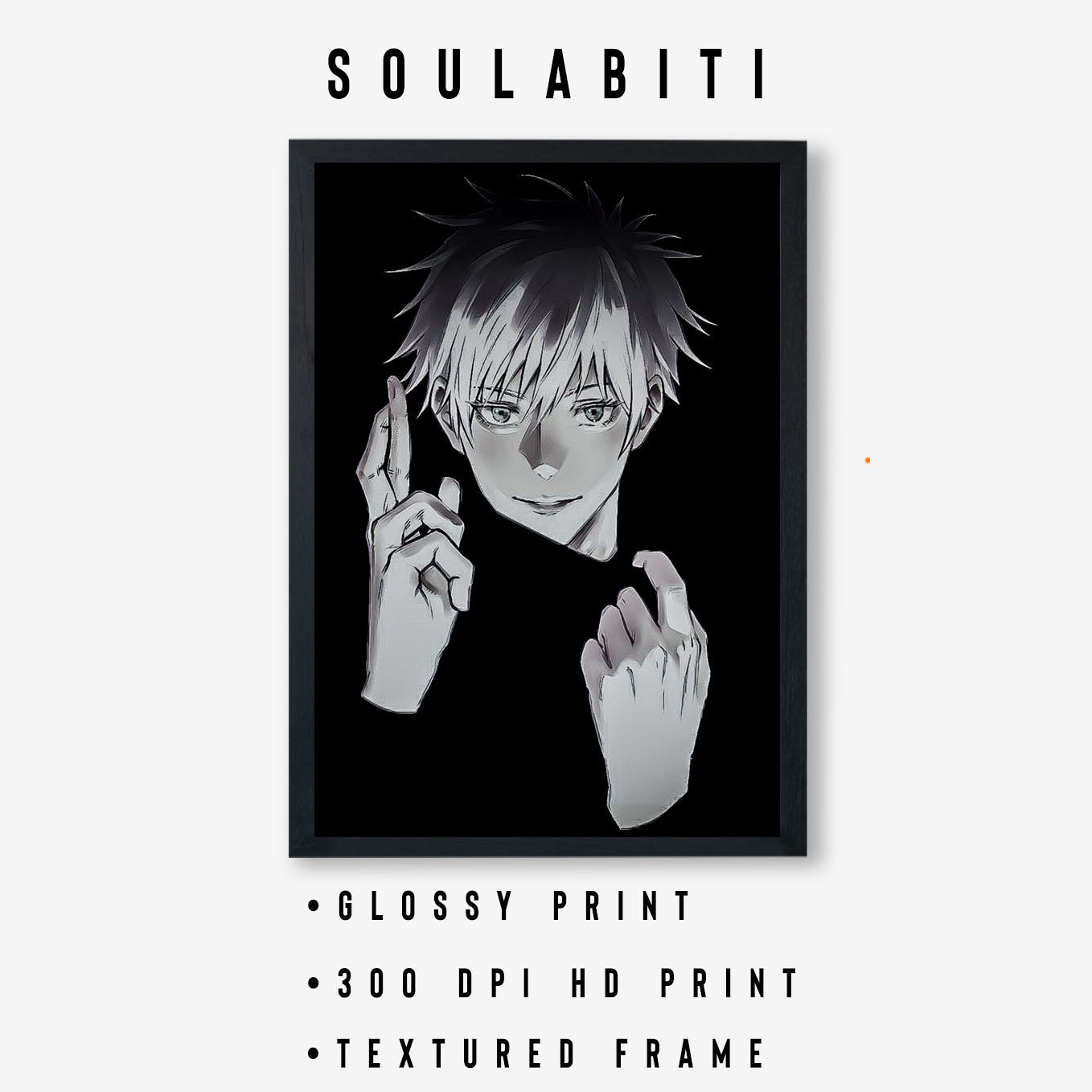 Jujutsu Kaisen Gojo Satoru Limitless Domain Expansion Poster Art Framed 13x19-Inch - SoulAbiti