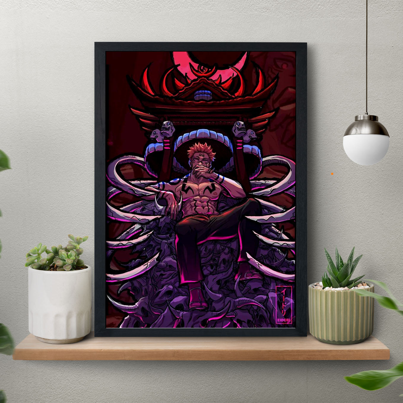 Jujutsu Kaisen Ryomen Sukuna Brook Poster Art Framed 13x19-Inch - SoulAbiti