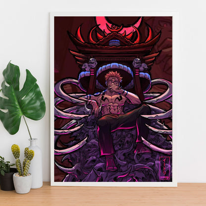 Jujutsu Kaisen Ryomen Sukuna Brook Poster Art Framed 13x19-Inch - SoulAbiti