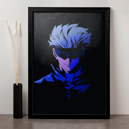 Jujutsu Kaisen Sensei Gojo Satoru Poster Art Framed 13x19-Inch - SoulAbiti