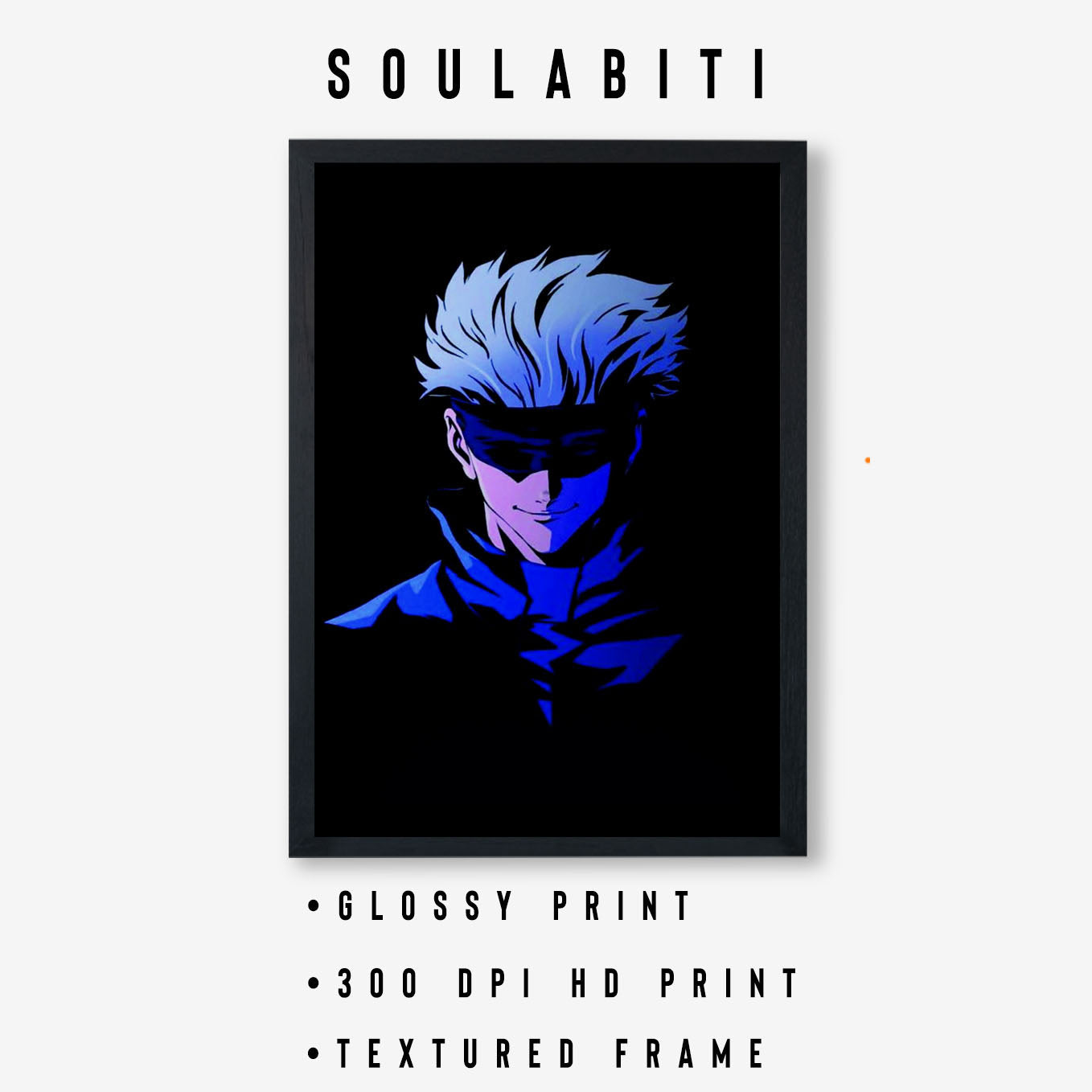 Jujutsu Kaisen Sensei Gojo Satoru Poster Art Framed 13x19-Inch - SoulAbiti