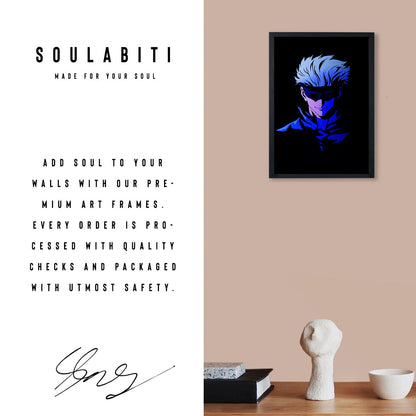 Jujutsu Kaisen Sensei Gojo Satoru Poster Art Framed 13x19-Inch - SoulAbiti