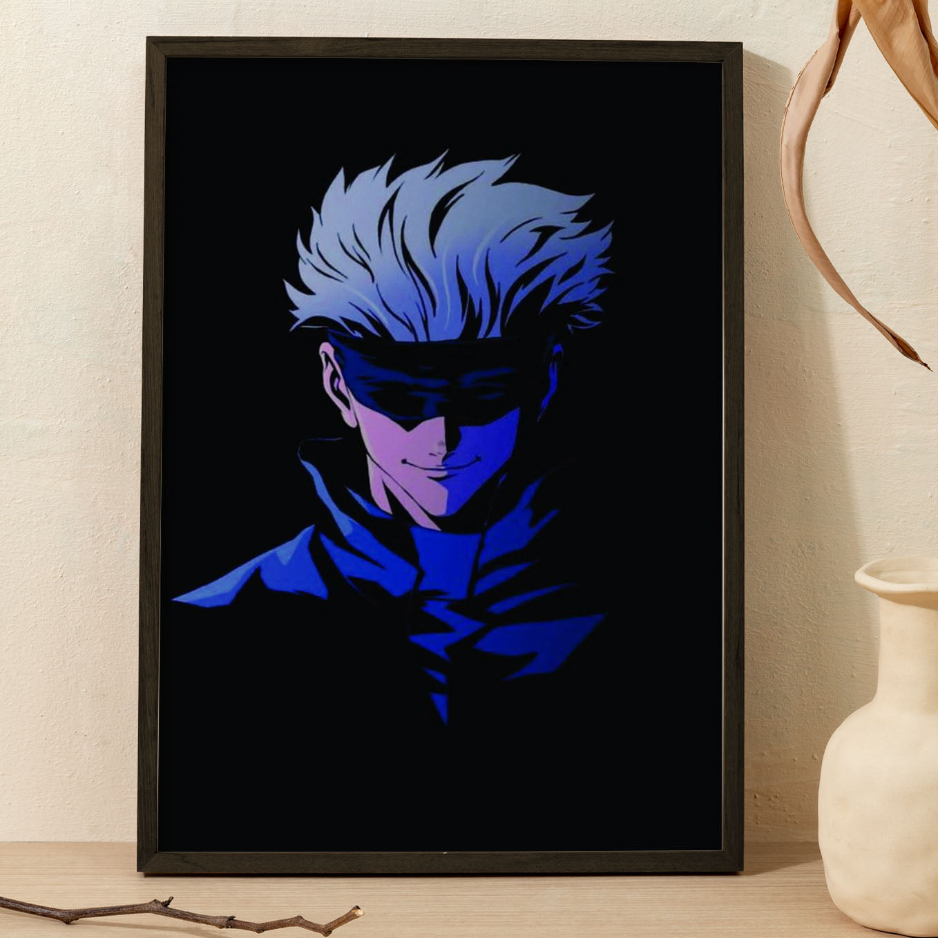 Jujutsu Kaisen Sensei Gojo Satoru Poster Art Framed 13x19-Inch - SoulAbiti