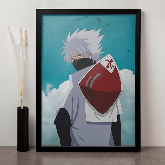 Naruto 6 Hokage Kakashi Hatake Poster art framed 13x19-Inch - SoulAbiti