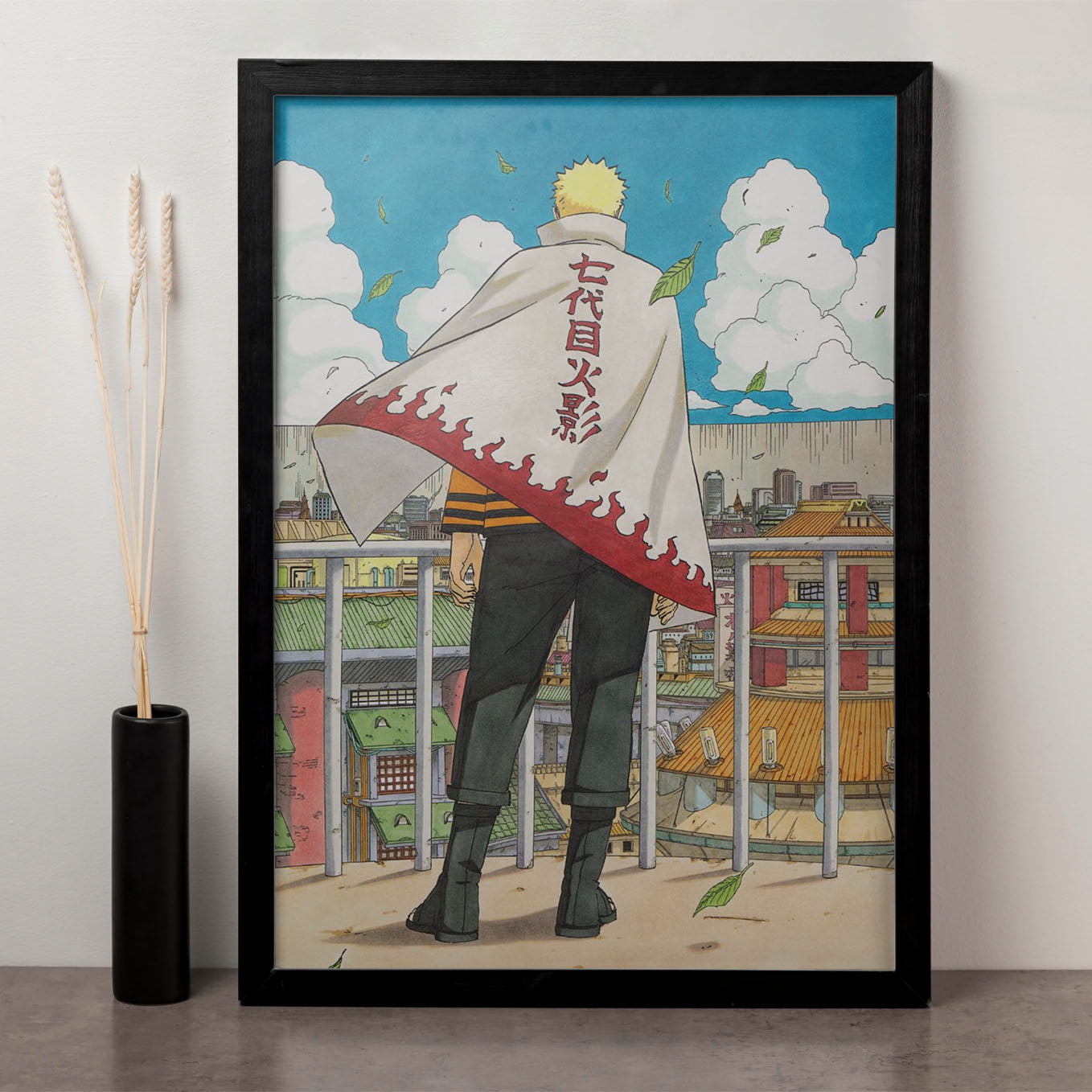 Naruto 7 Hokage Poster art framed 13x19-Inch - SoulAbiti