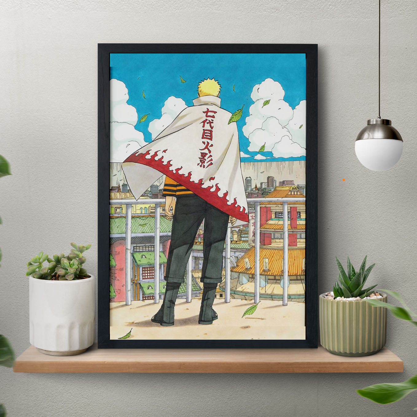 Naruto 7 Hokage Poster art framed 13x19-Inch - SoulAbiti