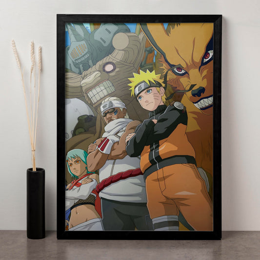 Naruto 8 & 9 Tails Jinchuriki Poster art framed 13x19-Inch - SoulAbiti