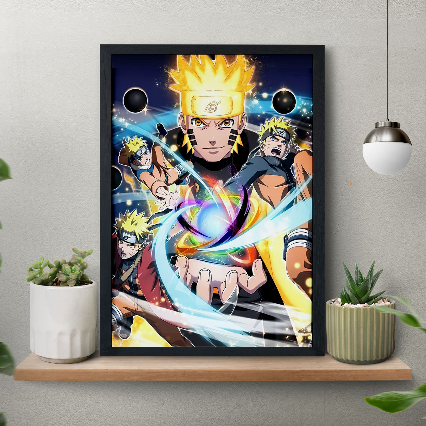 Naruto All 6 Forms Poster art framed 13x19-Inch - SoulAbiti