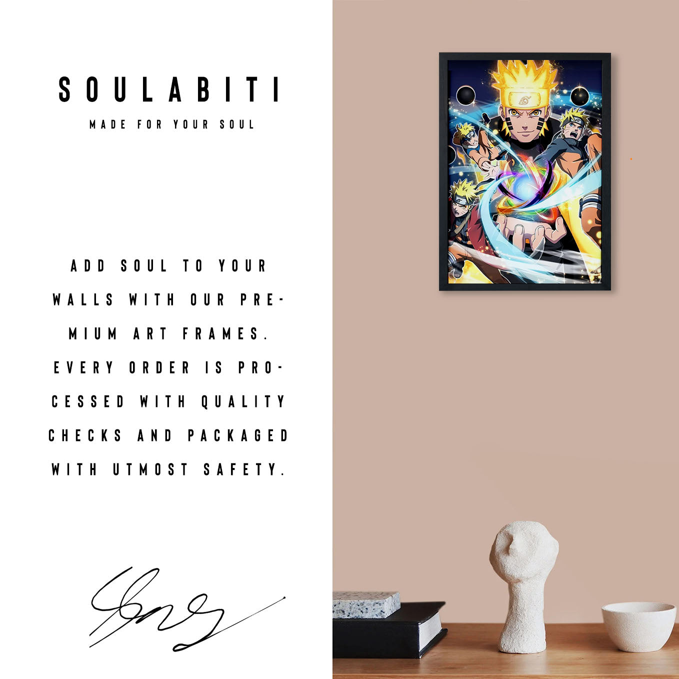 Naruto All 6 Forms Poster art framed 13x19-Inch - SoulAbiti