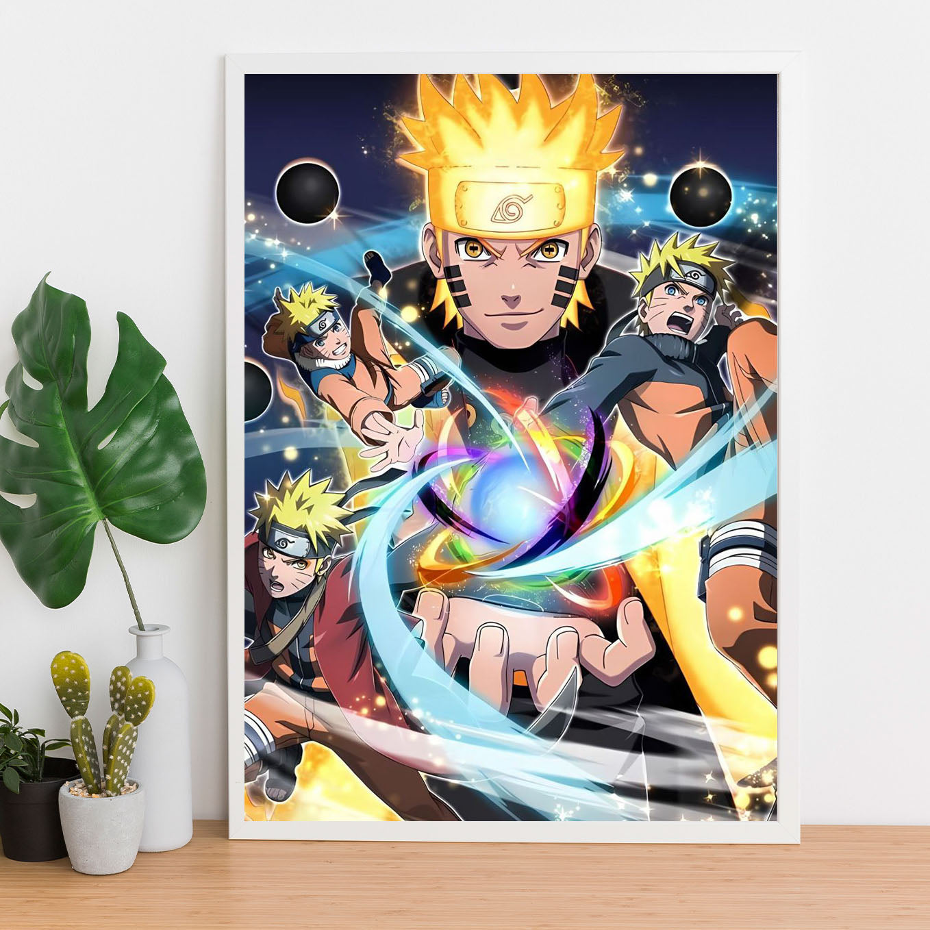 Naruto All 6 Forms Poster art framed 13x19-Inch - SoulAbiti