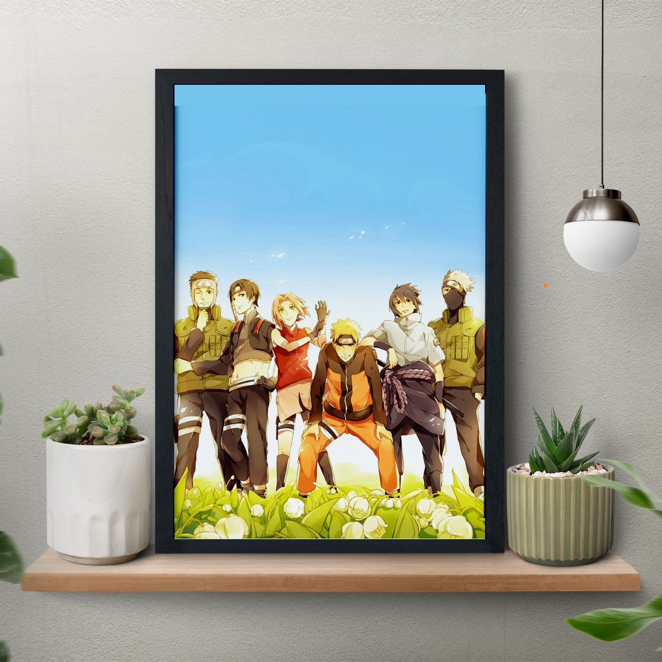 Naruto All Team 7 Poster art framed 13x19-Inch - SoulAbiti