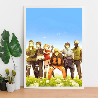 Naruto All Team 7 Poster art framed 13x19-Inch - SoulAbiti