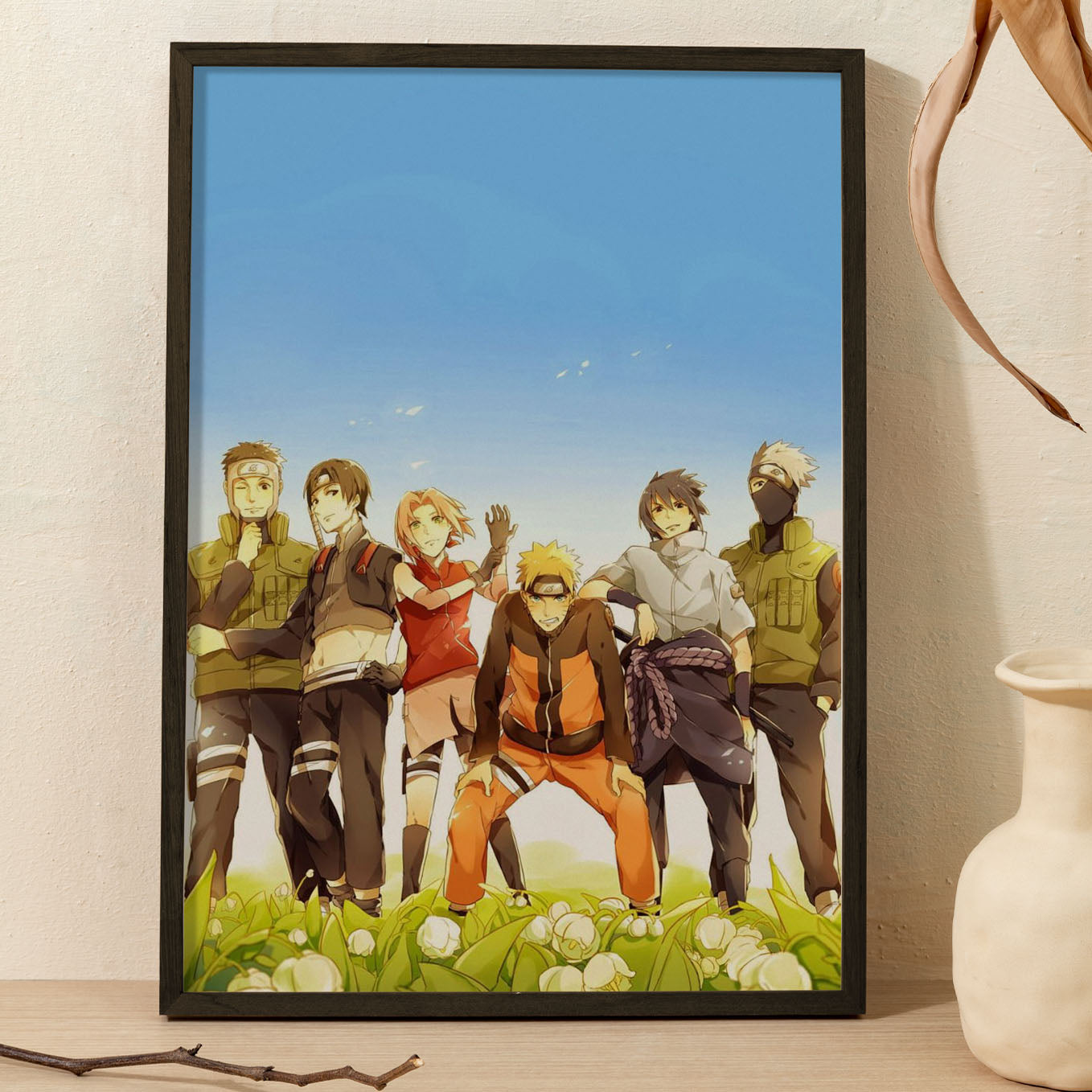 Naruto All Team 7 Poster art framed 13x19-Inch - SoulAbiti